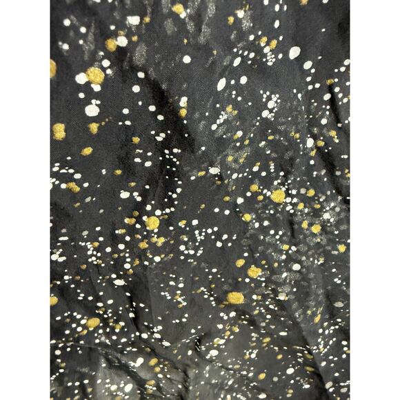 Vintage Express Silk Black Gold White Sleeveless Blouse Womens Small - Picture 2 of 5